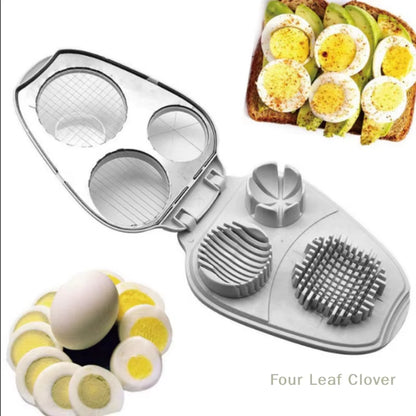[ZY44] 3In1 Creative Egg Slicer Hard Boiled Eggs Slicers Kitchen Food Slicers Fruit Vegetable Manual Slicers Household Supplies