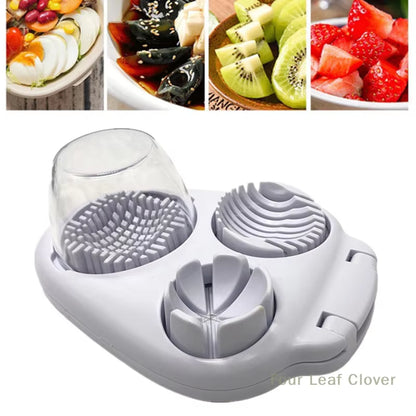 [ZY44] 3In1 Creative Egg Slicer Hard Boiled Eggs Slicers Kitchen Food Slicers Fruit Vegetable Manual Slicers Household Supplies