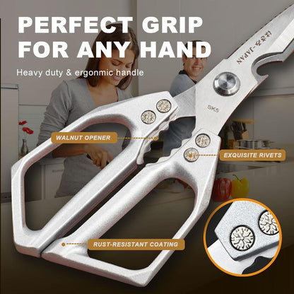 All-Purpose Kitchen Scissors, Stainless Steel Kitchen Shears – Sharp Poultry & Meat Scissors for Chicken Bones, Turkey, Dishwasher Safe, Japanese Cooking Scissors, Christmas Gift