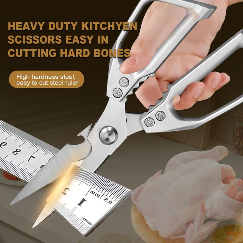 All-Purpose Kitchen Scissors, Stainless Steel Kitchen Shears – Sharp Poultry & Meat Scissors for Chicken Bones, Turkey, Dishwasher Safe, Japanese Cooking Scissors, Christmas Gift