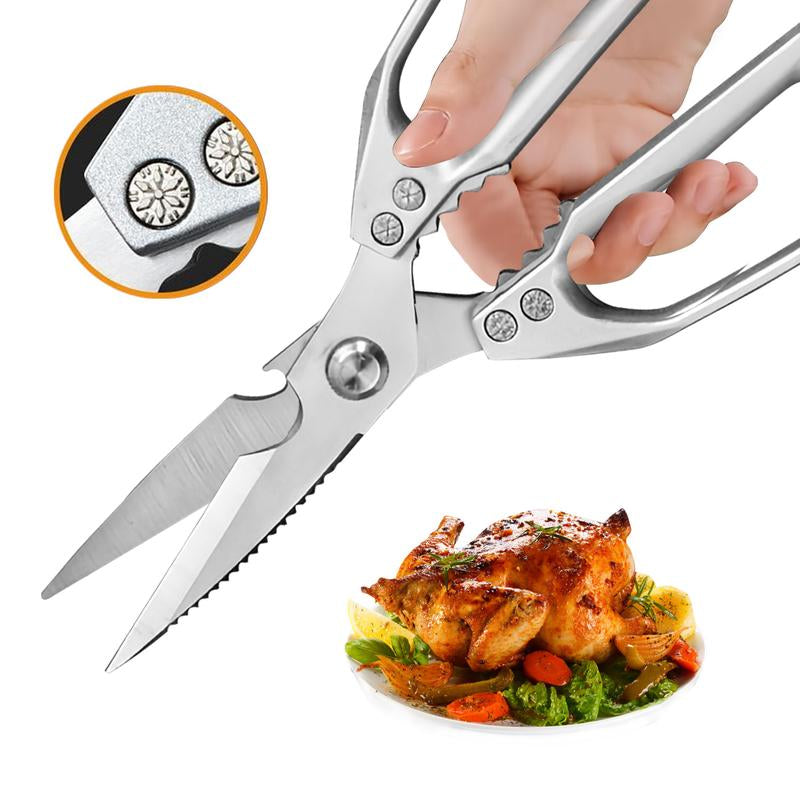 All-Purpose Kitchen Scissors, Stainless Steel Kitchen Shears – Sharp Poultry & Meat Scissors for Chicken Bones, Turkey, Dishwasher Safe, Japanese Cooking Scissors, Christmas Gift