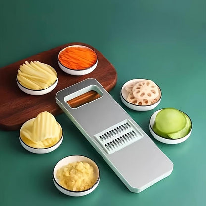 Multi-Function Manual Vegetable Slicer with 4 Blades and Hand Guard Stainless Steel for Efficient Cutting