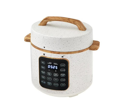 The Pioneer Woman Linen Speckle 6-Quart Pressure Cooker with Touch Control Display