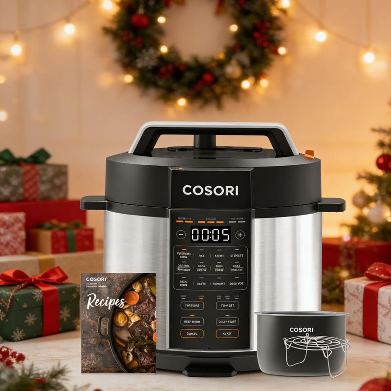 COSORI 9-In-1 Electric Instant Pot Pressure Cooker, Olla De Presión 6-Qt: Rice, Sauté, Sous Vide, Sterilizer, 1100W, Stainless Steel & Aluminium Inner Pot