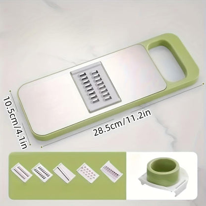 Multi-Function Manual Vegetable Slicer with 4 Blades and Hand Guard Stainless Steel for Efficient Cutting