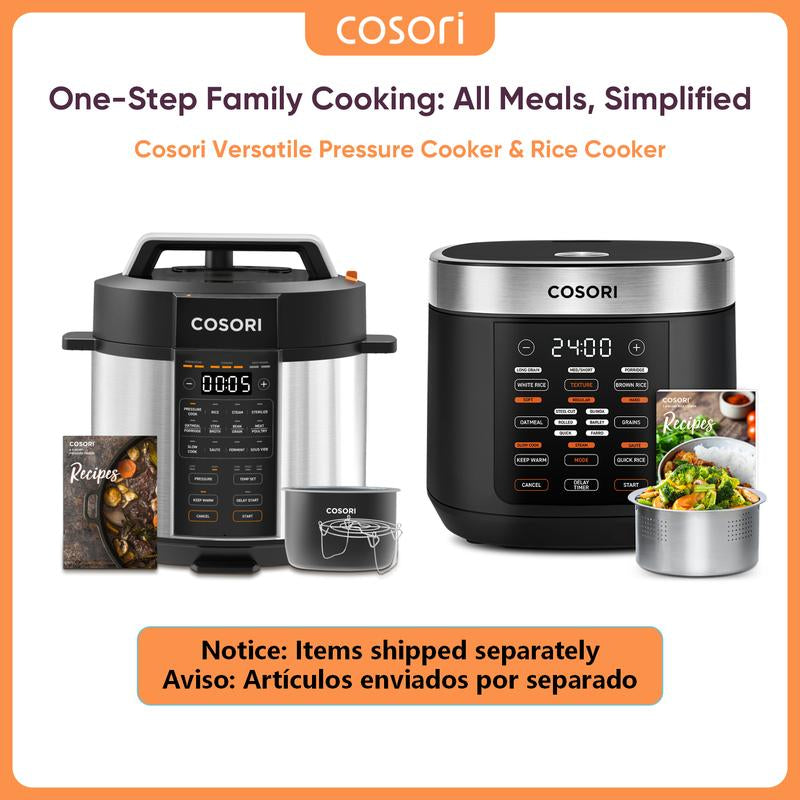 COSORI 9-In-1 Electric Instant Pot Pressure Cooker, Olla De Presión 6-Qt: Rice, Sauté, Sous Vide, Sterilizer, 1100W, Stainless Steel & Aluminium Inner Pot