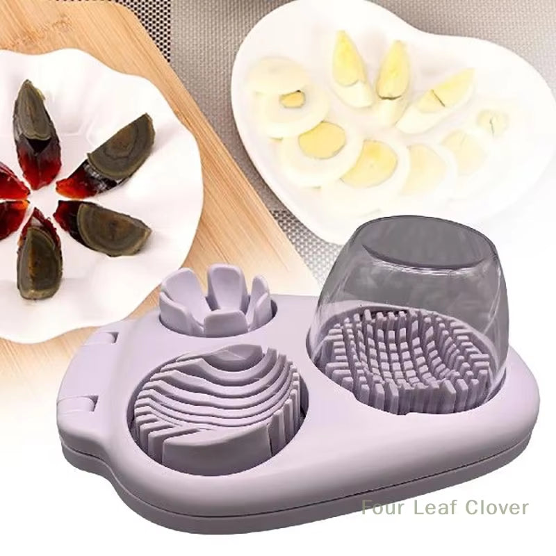 [ZY44] 3In1 Creative Egg Slicer Hard Boiled Eggs Slicers Kitchen Food Slicers Fruit Vegetable Manual Slicers Household Supplies