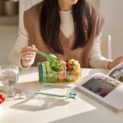 SALAD Jar - Salad Pod Mason Jar Side Open, Salad Jar with Side Opening for Lunch, Portable Salads Dressing Container with Lid for Travel Leakproof Dressing Compartment