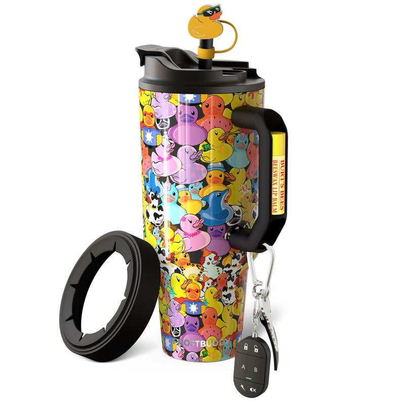 New Thicc Buddy 50Oz Leak Proof Double Wall Vacuum Sealed Tumbler with Handle Fits Lip Balm & Keys Drinkware Flasks Lid Insulated Mug for 12+ Hours Cold & 8+ Hours Hot