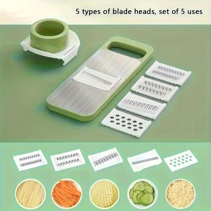 Multi-Function Manual Vegetable Slicer with 4 Blades and Hand Guard Stainless Steel for Efficient Cutting