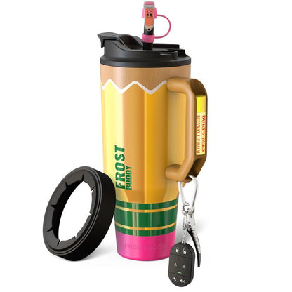 New Thicc Buddy 50Oz Leak Proof Double Wall Vacuum Sealed Tumbler with Handle Fits Lip Balm & Keys Drinkware Flasks Lid Insulated Mug for 12+ Hours Cold & 8+ Hours Hot
